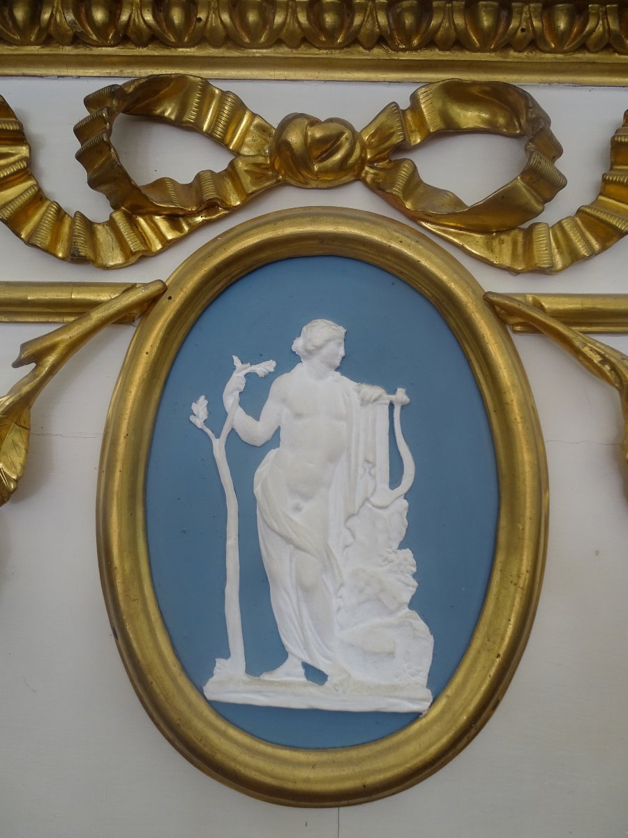 Specchiera da Palazzo Neoclassica in stile Luigi XVI-photo-3