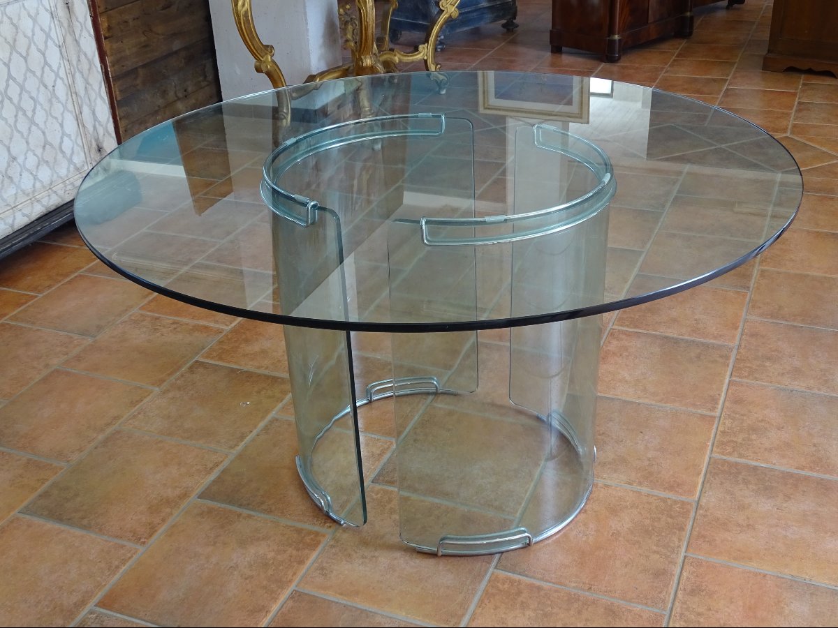 Tavolo "Adam" in cristallo – Luigi Massoni per Gallotti&Radice, 1971-photo-2
