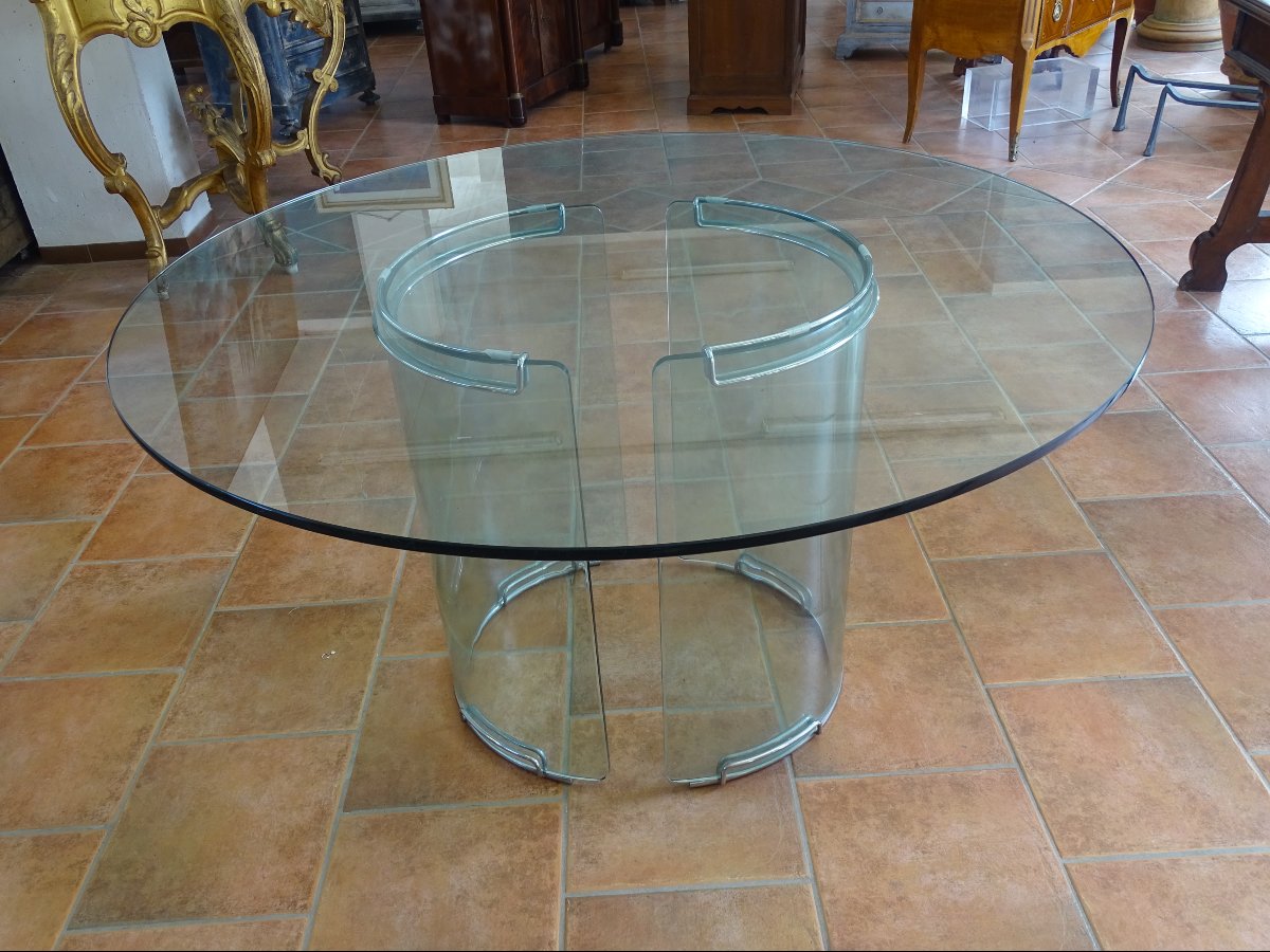 Tavolo "Adam" in cristallo – Luigi Massoni per Gallotti&Radice, 1971-photo-4