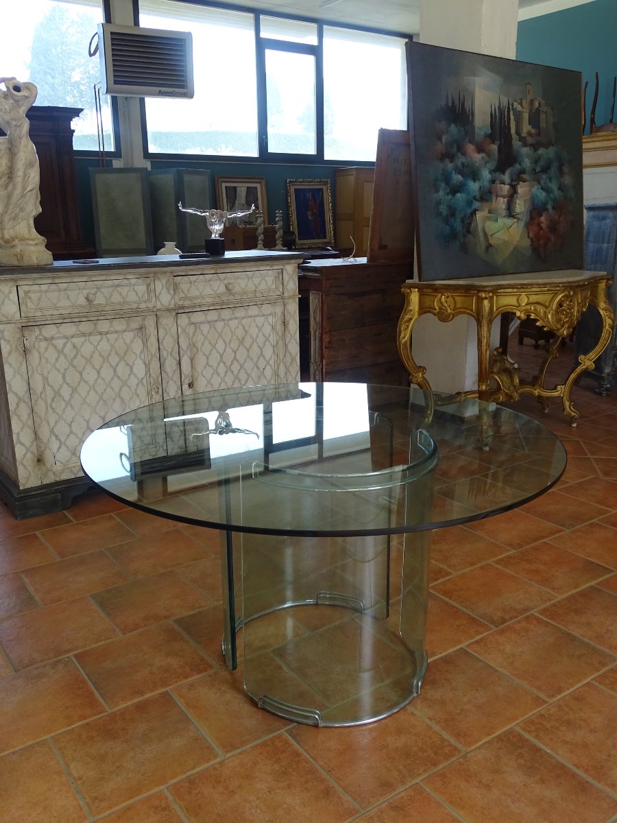 Tavolo "Adam" in cristallo – Luigi Massoni per Gallotti&Radice, 1971-photo-1