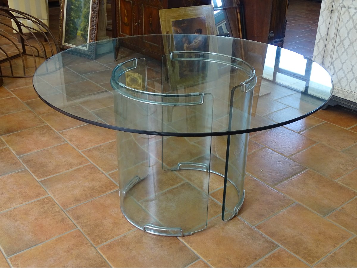Tavolo "Adam" in cristallo – Luigi Massoni per Gallotti&Radice, 1971
