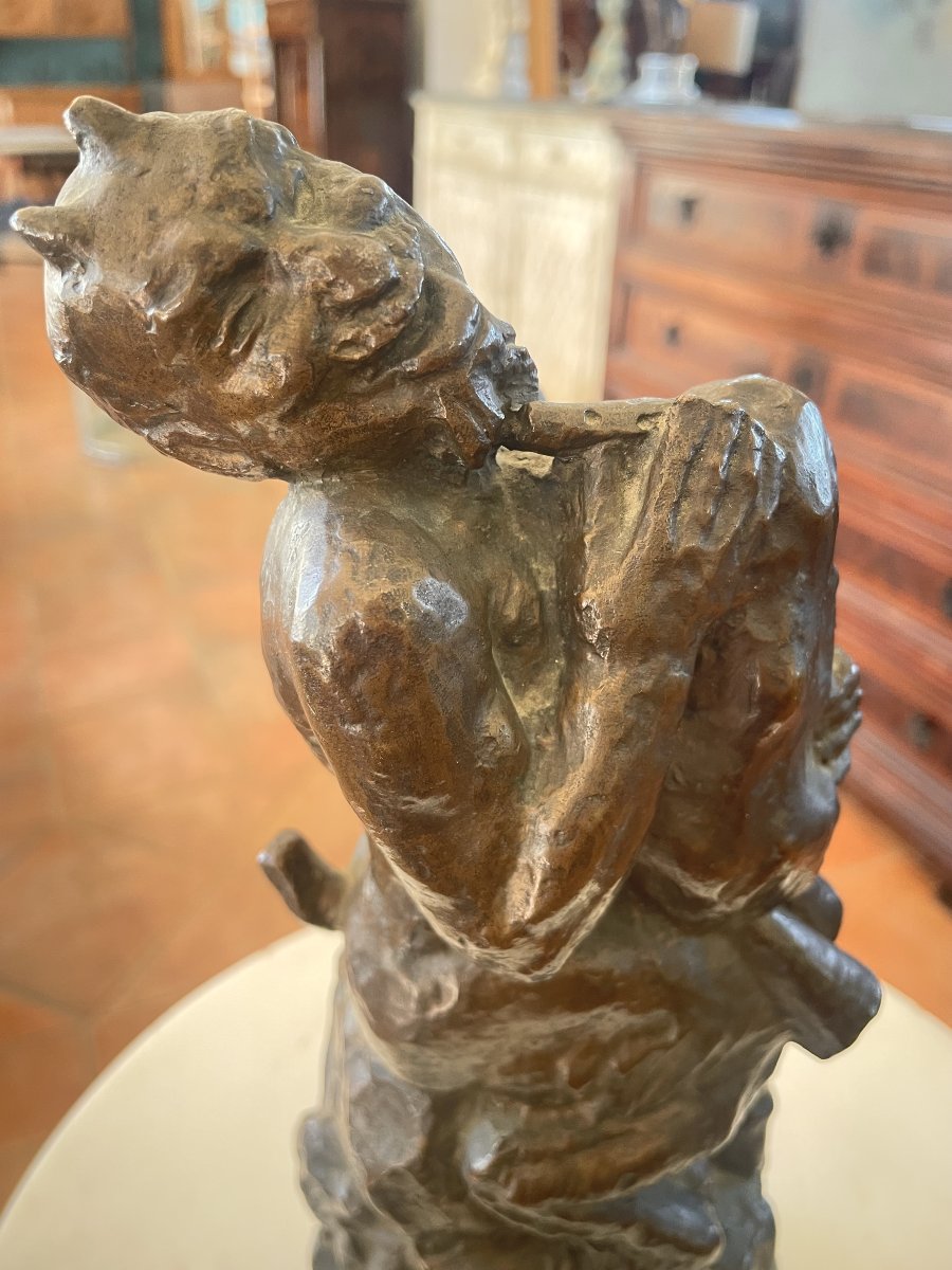 Scultura in Bronzo – Satiro con Cornamusa – Mihai Onofrei -photo-4