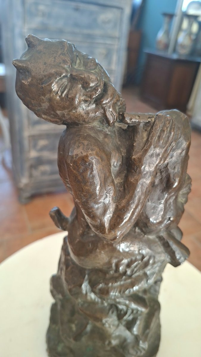 Scultura in Bronzo – Satiro con Cornamusa – Mihai Onofrei -photo-1