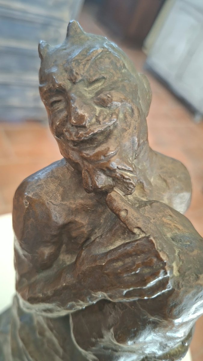 Scultura in Bronzo – Satiro con Cornamusa – Mihai Onofrei -photo-4