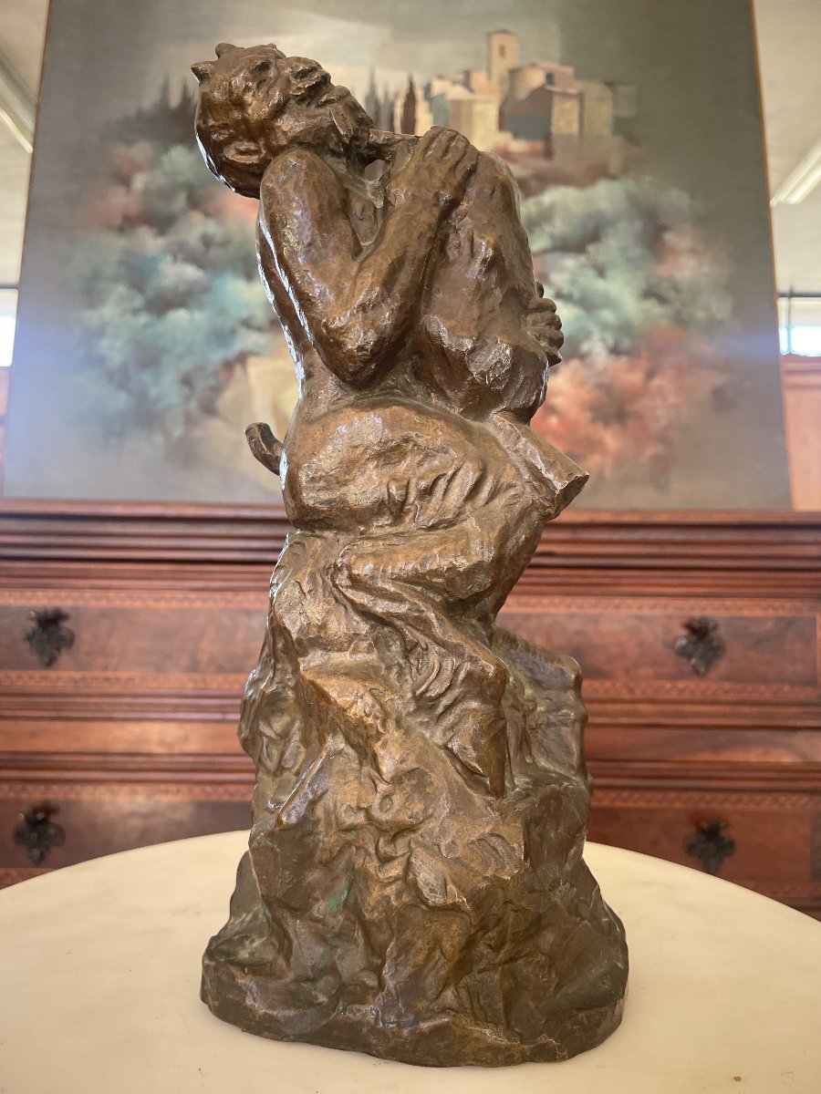Scultura in Bronzo – Satiro con Cornamusa – Mihai Onofrei 