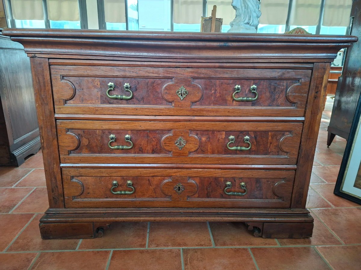 Comò canterano in noce del '600 con cassetto segreto-photo-2