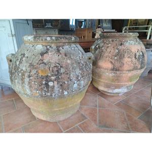 Coppia di grandi orci in terracotta dell'Impruneta