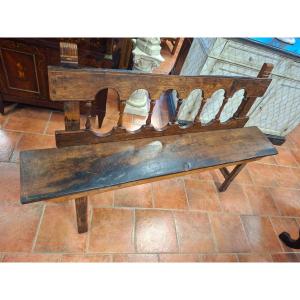 Panca fratina in noce e castagno del '700