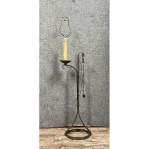 Jean-pierre Ryckaert: Wrought Iron Floor Lamp In The Shape Of A Torchiere