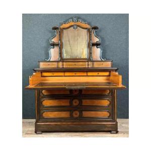 Psyche Secretary Commode Napoleon III Period In Rosewood Marquetry And Light Wood