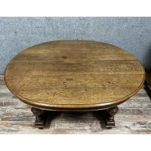Very Important Renaissance Table In Solid Oak With Extensions Circa 1850 (320 Cm)