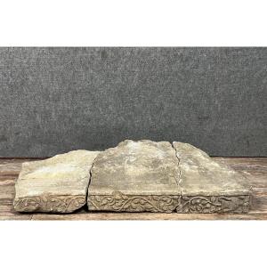 Three Medieval Stones Fully Carved On The Edge