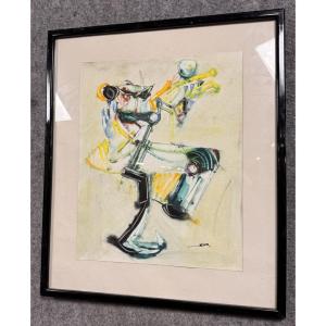 Libor Sir (1933-2017): Modernist Watercolor Depicting An Abstract Figure