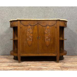 In The Taste Of Dufresne: Art Nouveau Period Oak Buffet Circa 1900