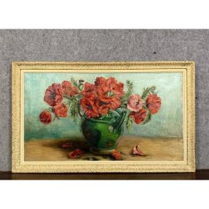 Art Deco Period Painting / Oil On Canvas Circa 1930