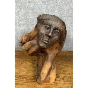 Brutalist Art: Large Sculpture Made From A Teak Root 