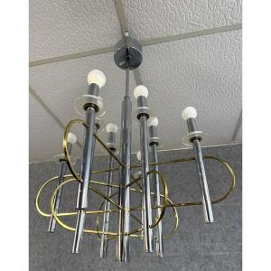 Gaetano Sciolari (20th Century): Chandelier With Eight Lights