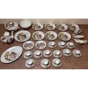 Gien Ludlow Model: Important Table Service And Coffee Service In Earthenware