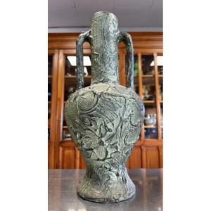 Important Patinated Terracotta Vase 