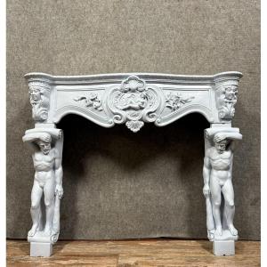 Del Torrione: Renaissance Style Castle Fireplace In Painted Plaster
