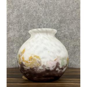 After Muller: Art Deco Marbled Glass Ball Vase