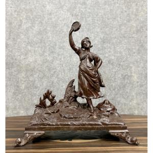 Charles Anfrie (1833-1905): Sculpture In Patinated Spelter