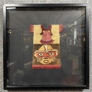 Peru Inca Culture: Fragment Of Fabric Representing A Ritual Costume