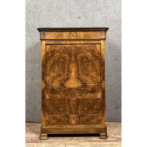 Louis Philippe Period Secretary In Burr Walnut