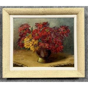 Lucy Jung Roche: Still Life With Flowers Painting