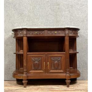 Louis XVI Style Sideboard Buffet Serving Trolley In Solid Walnut 