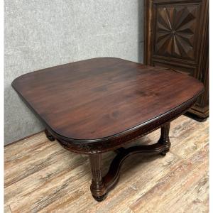 Louis XVI Style Extending Table, 19th Century, In Mahogany 