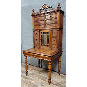Napoleon III Period Pine Stepped Happiness Desk 