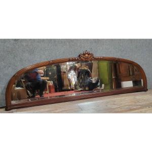 Huge Louis XVI Style Half-moon Mirror In Mahogany 