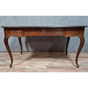 Louis XV Style Double-sided Desk In Rosewood And Copper Reeds Circa 1850