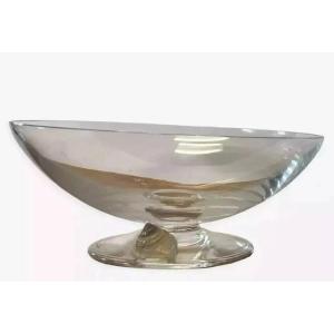Daum: Crystal Cup With A Glass Paste Snail On The Foot