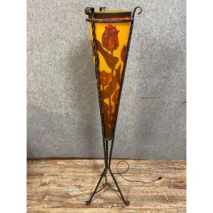 In The Spirit Of Majorelle And Muller: Gigantic Glass Paste Lamp