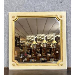 Vintage Louis XV Style Square Lacquered Mirror Circa 1950