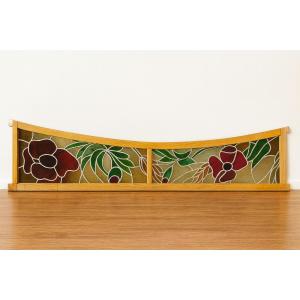 Large Vaulted Door Top In Stained Glass From The Art Nouveau Period 