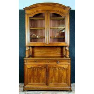 Parisian Louis Philippe Period Bookcase Buffet In Walnut