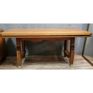 Art Deco Period Dining Table In Blond Mahogany 