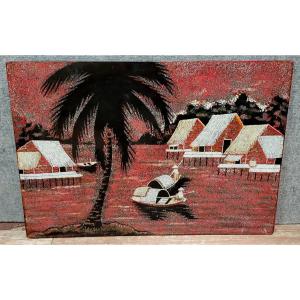 Asia 20th Century: Lacquer And Eggshell Painting  