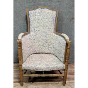 Important Rustic Armchair Revisited With Modernist Tapestry