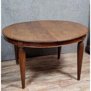 Art Deco Period Extending Table In Stained Oak And Burl 
