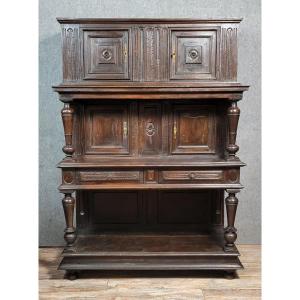 17th Century Renaissance Cabinet In Carved Solid Wood 