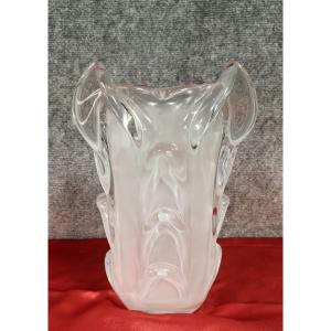 Art Nouveau Style Molded Crystal Vase  