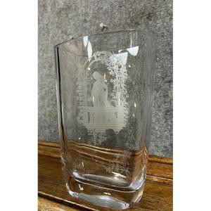 After Nils Landberg: Engraved Crystal Vase 