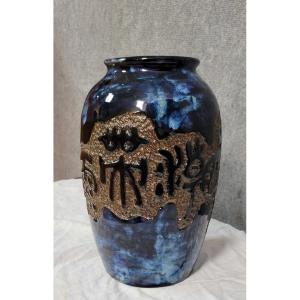 Ceramic Vase Signed Under The Heel, 20th Century