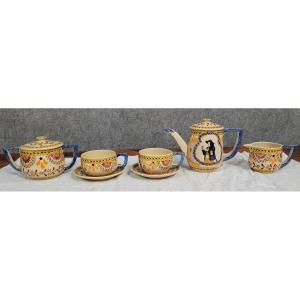 Vintage Henriot Quimper Tete-a-tete Coffee Service Circa 1970  