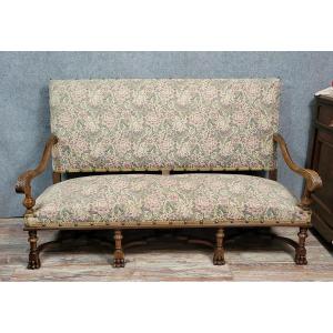Louis XIII Style Walnut Chateau Bench 