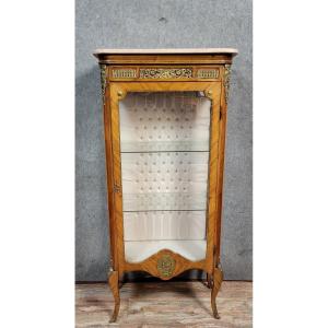 Louis XV Style Display Case In Rosewood And Gilded Bronze 